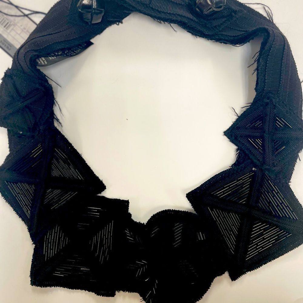 Prada Military Black Beaded Collar Necklace - Picture 2 of 5